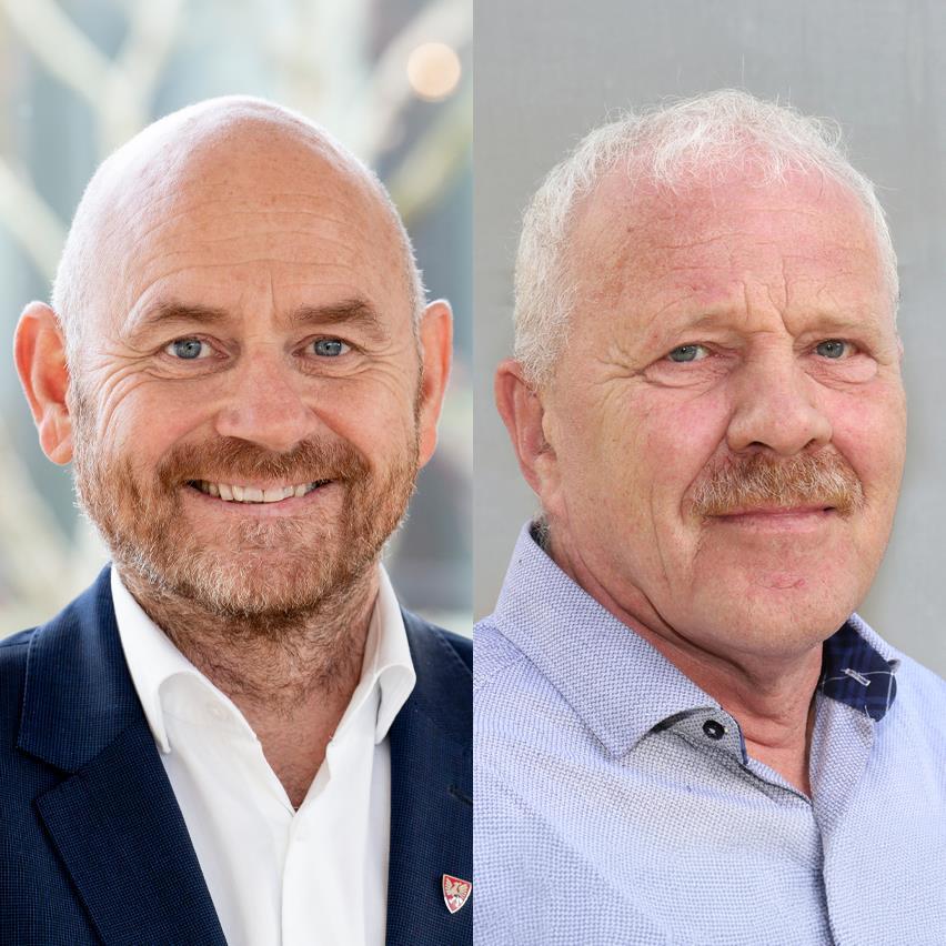 Kommunedirektør i Time Trygve Apeland og kommunestyrerepresentant Tarald Magne Oma - Klikk for stort bilete